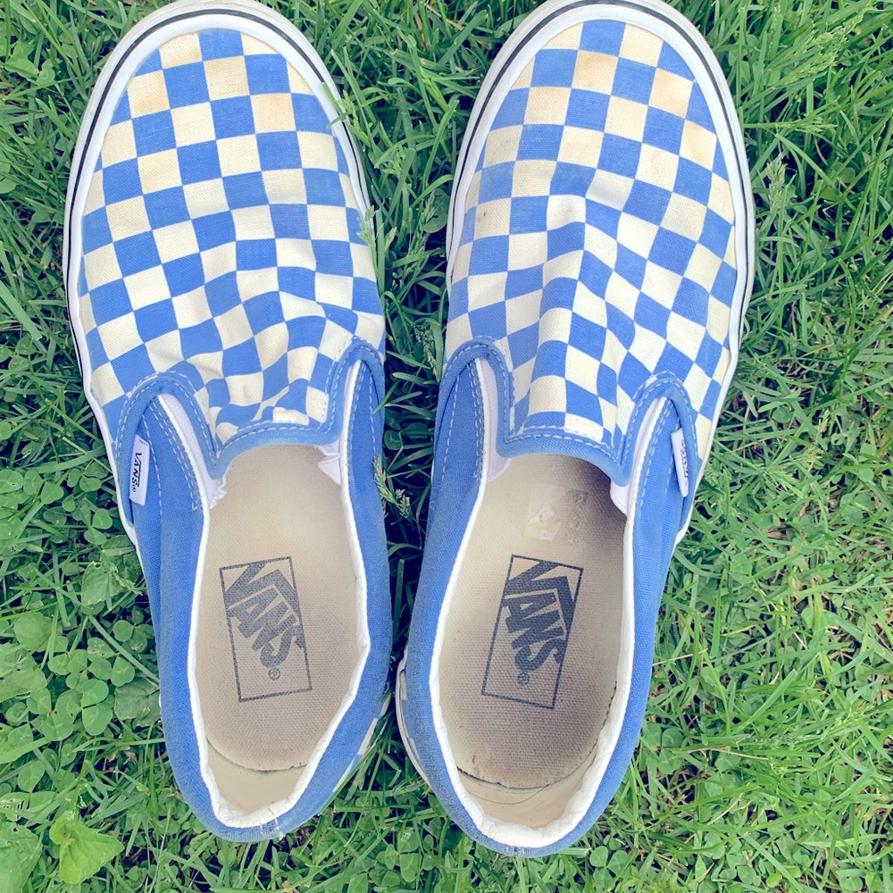 Vans checkerboard shoes blue